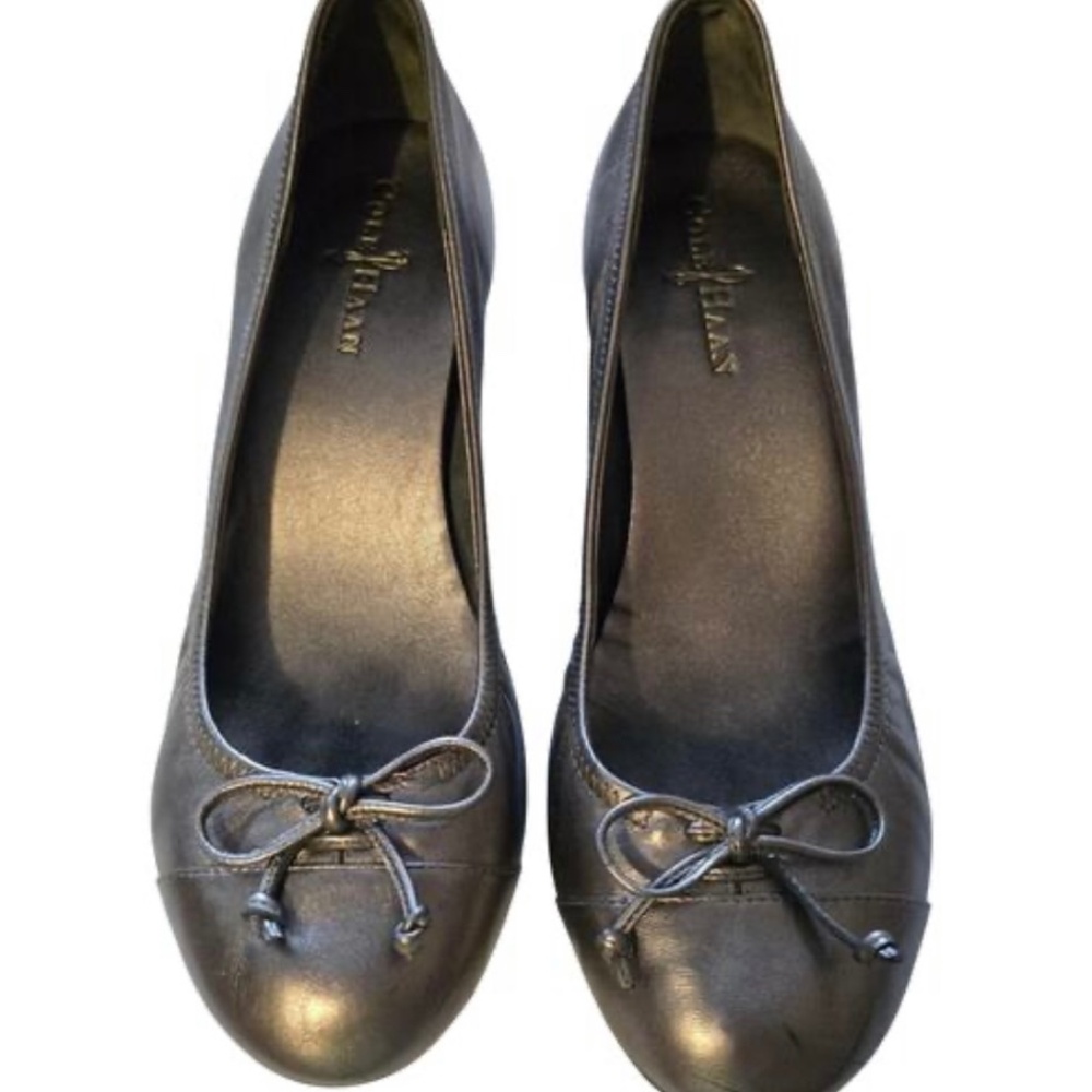 Cole Haan Nike Air Leather Wedge Shoes Silver Size 8.5